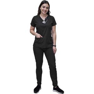 Jogger Scrubs for Women Set. Regular and PETITE. Side Spandex 2